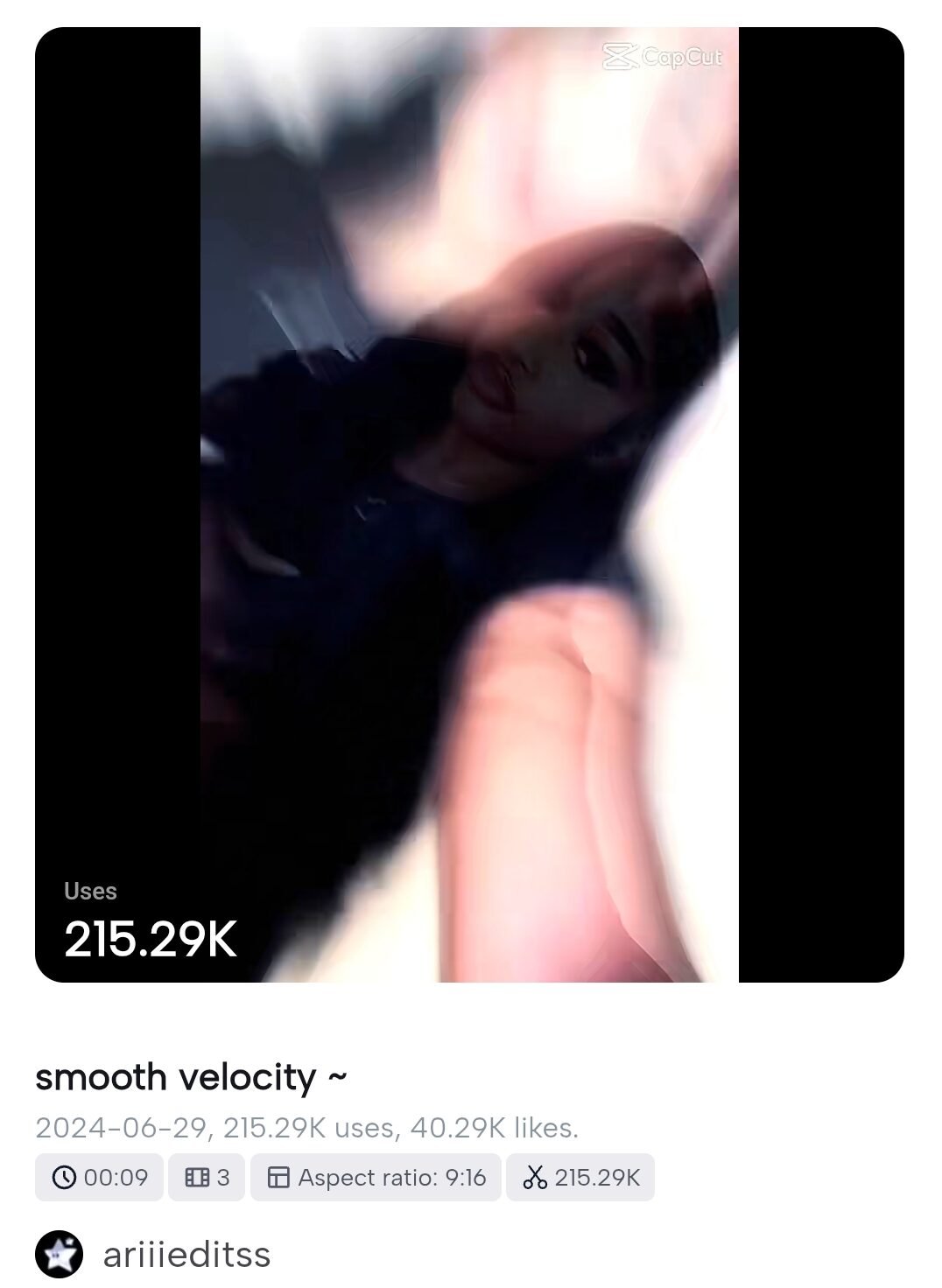 Velocity Edit CapCut Template New Trend